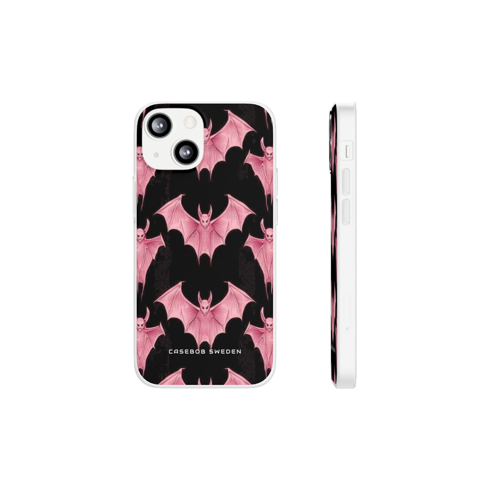 Gothic Pink Bats Aflame iPhone 13 - Flexi Phone Case