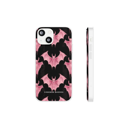 Gothic Pink Bats Aflame iPhone 13 - Flexi Phone Case