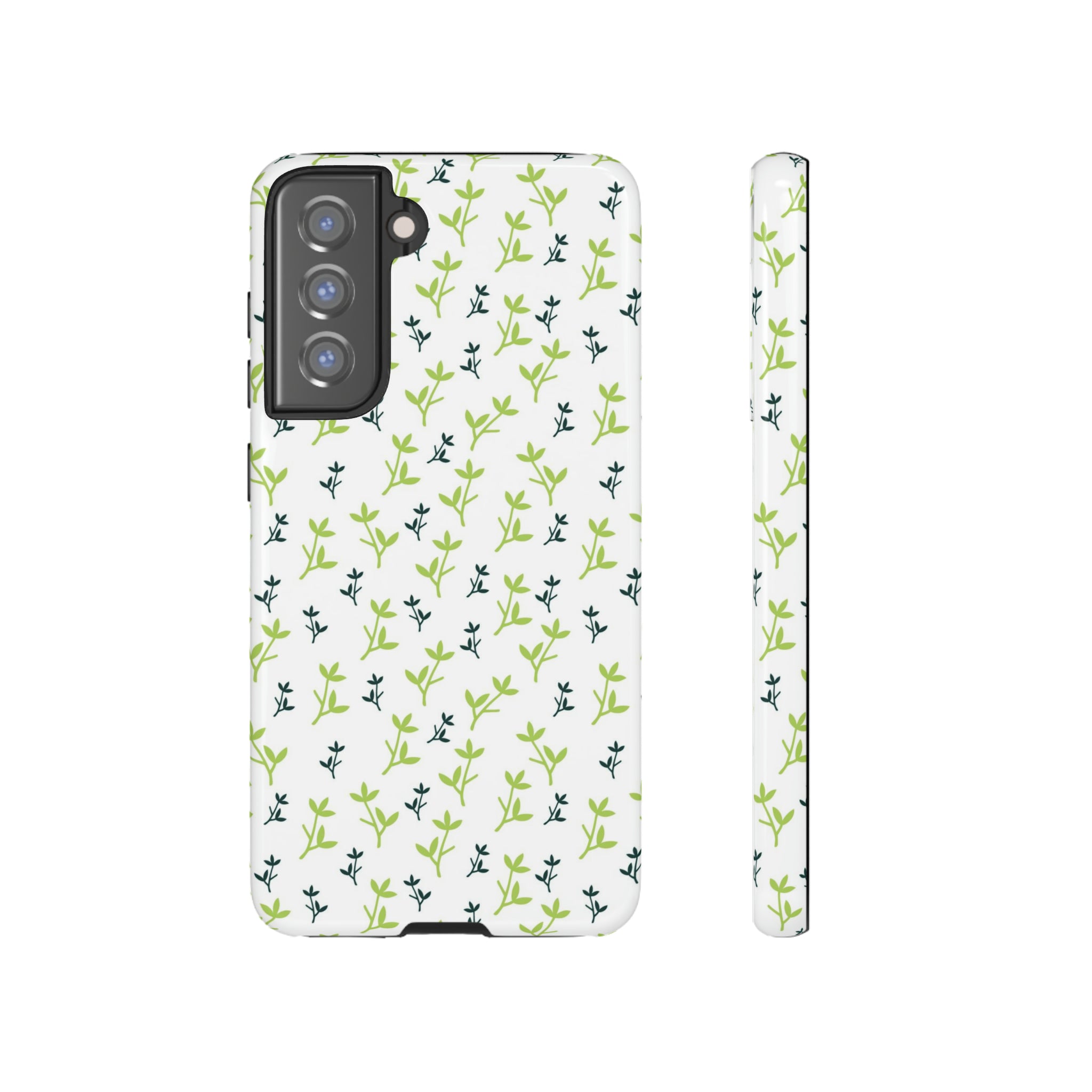 White Flower Pattern - Protective Phone Case