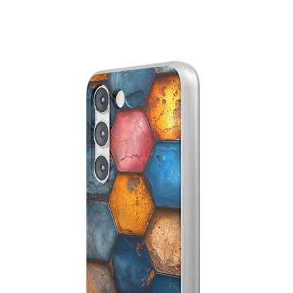 Rustic Geometric Tiles - Flexi Samsung S23 Phone Case