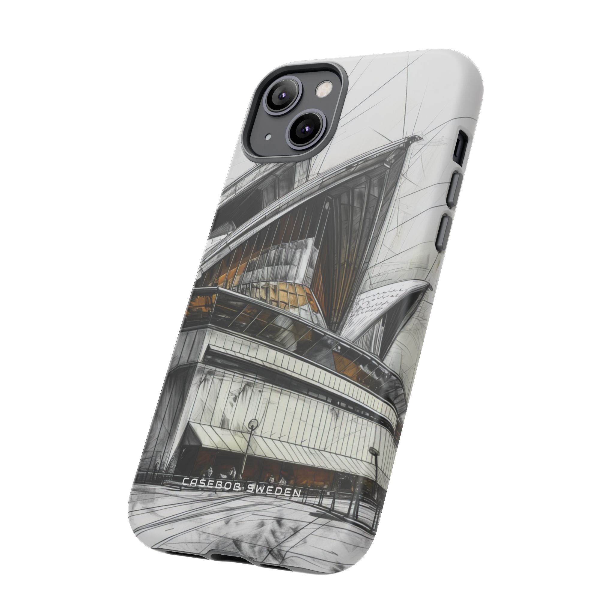 Architectural Curves in Line Formation iPhone 14 - Tough Phone Case