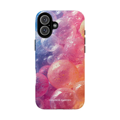 Pink Blue Glossy Spheres - Tough iPhone 16 Phone Case