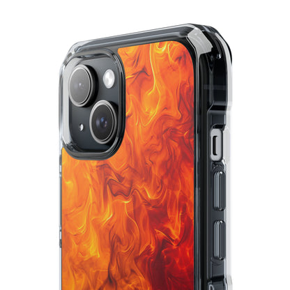 Flaming Energy Swirl iPhone 15 - Impact Clear+