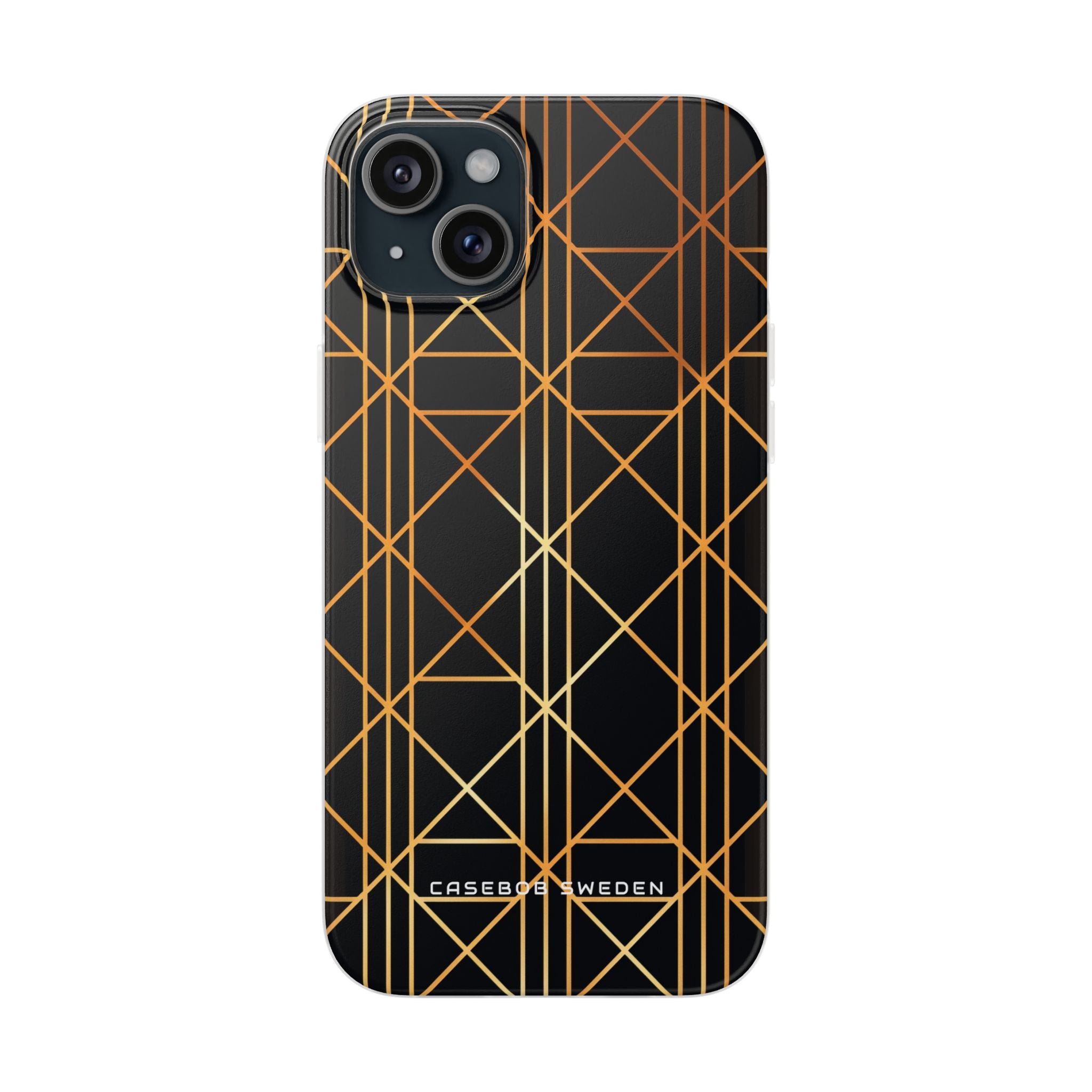 Golden Geometric Elegance iPhone 15 - Flexi Phone Case