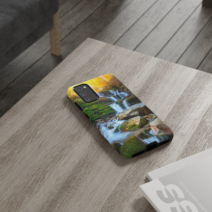 Autumn Mountain Waterfall - Protective Phone Case