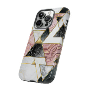 White Pink Mosaic - Protective Phone Case