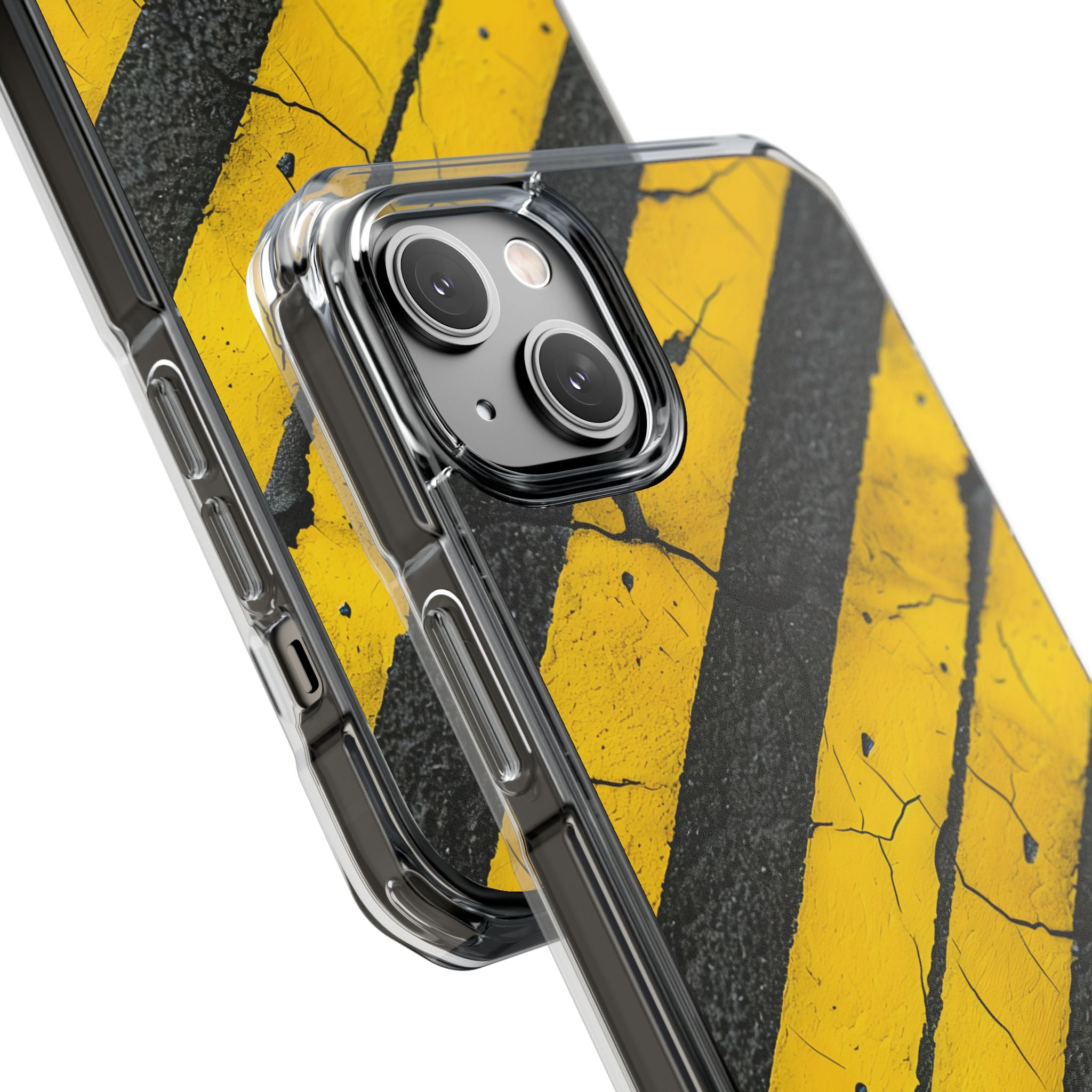Cracked Hazard Lines iPhone Case - Impact