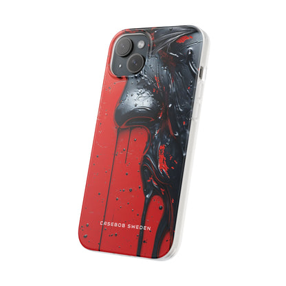 Textured Crimson Bloom iPhone 15 - Flexi Phone Case