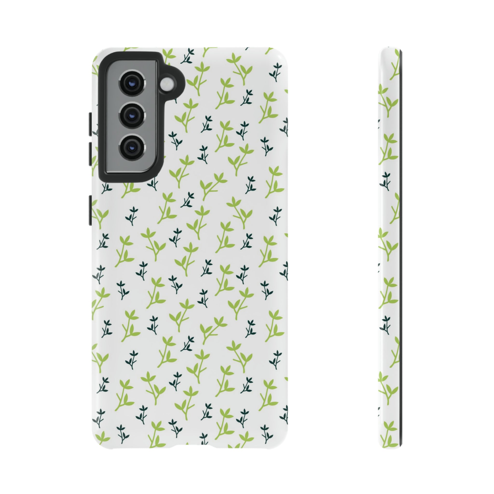 White Flower Pattern - Protective Phone Case