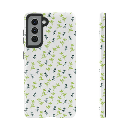 White Flower Pattern - Protective Phone Case