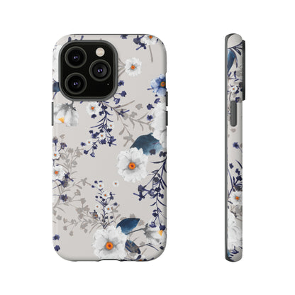 Watercolor Blue Summerflowers - Protective Phone Case