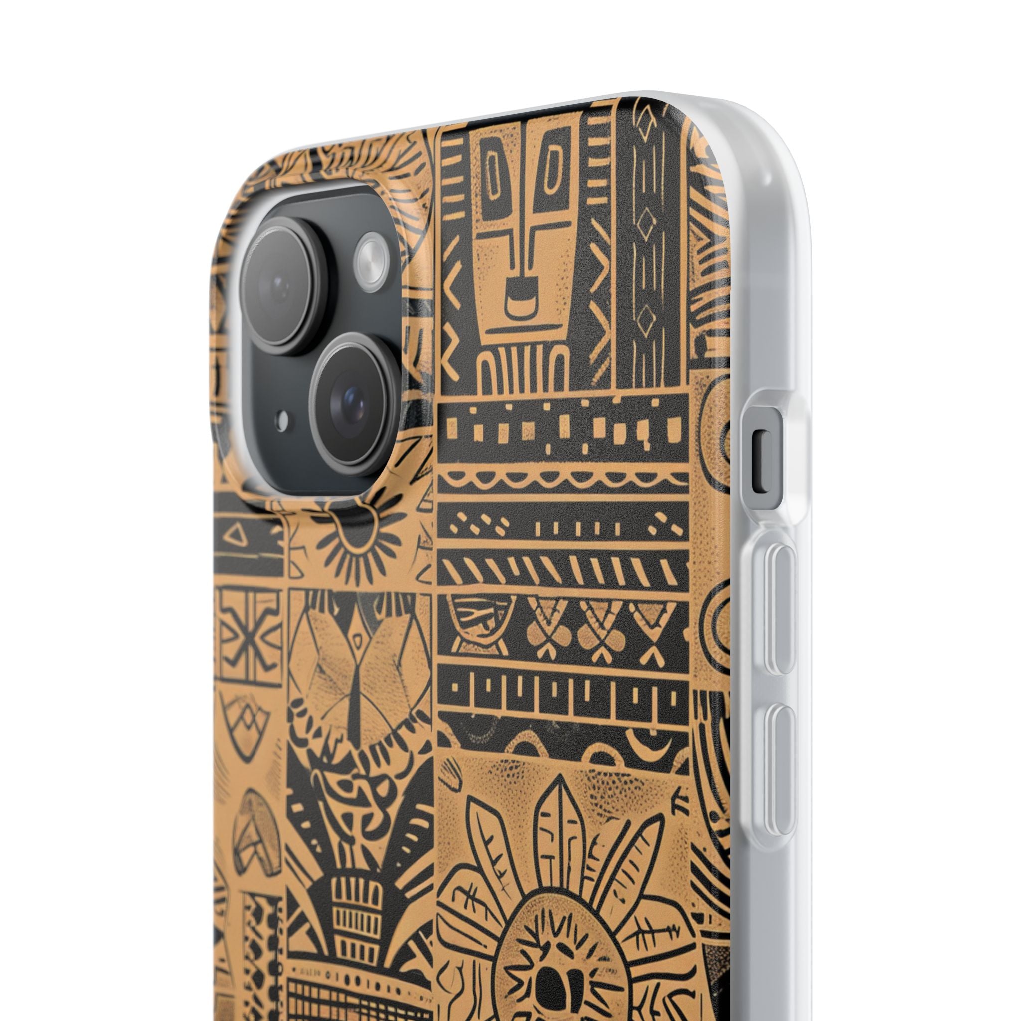 Tribal Faces iPhone 15 Plus Case - Soft