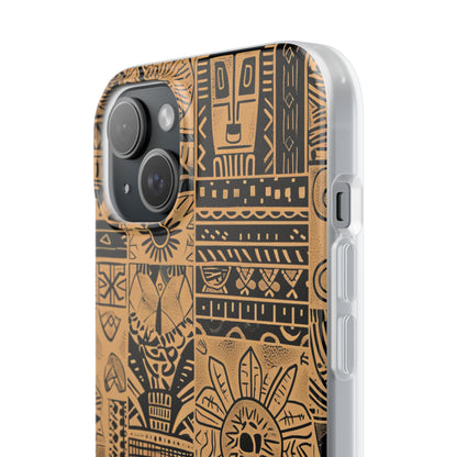 Tribal Faces iPhone 15 Plus Case - Soft