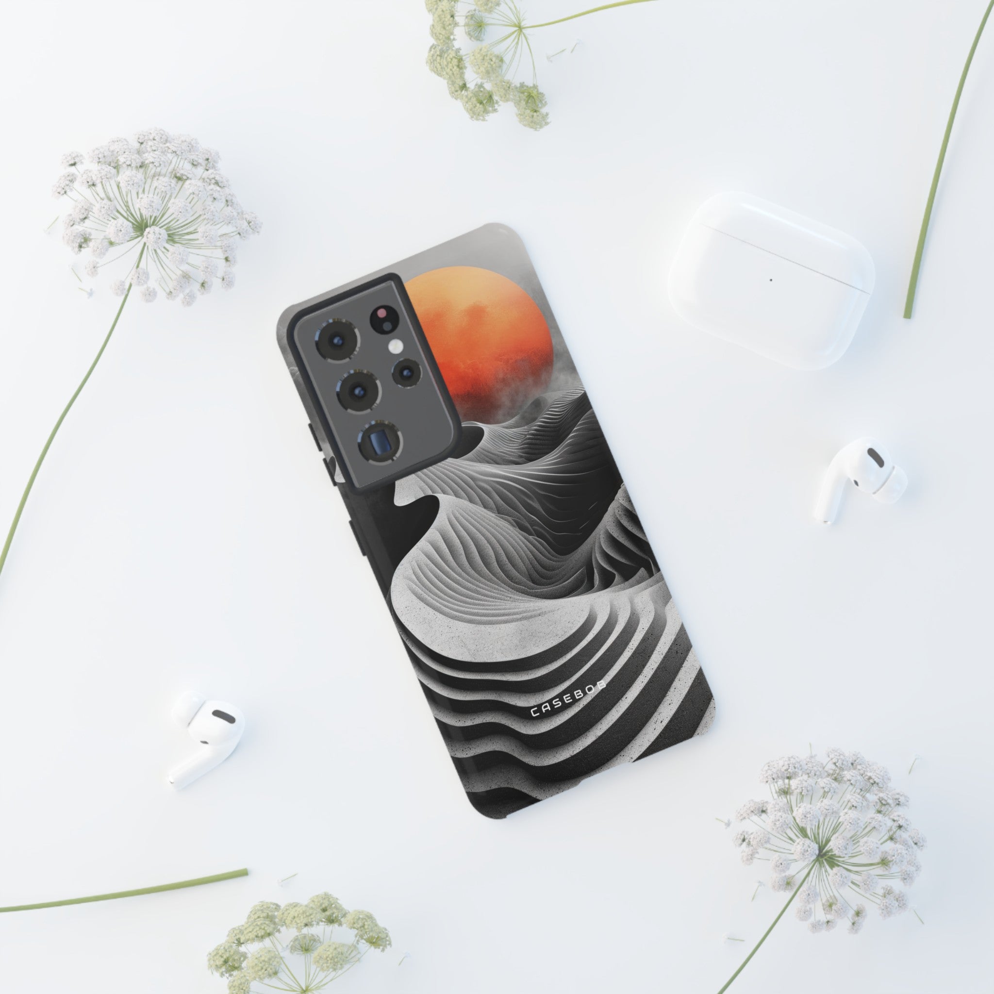 Orange Moon Illusion - Protective Phone Case