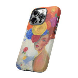 Oil Painting - Woman and Flowers - Protective Phone Case