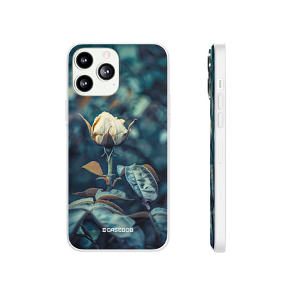 Teal Rosebud Serenade | Flexible Phone Case for iPhone