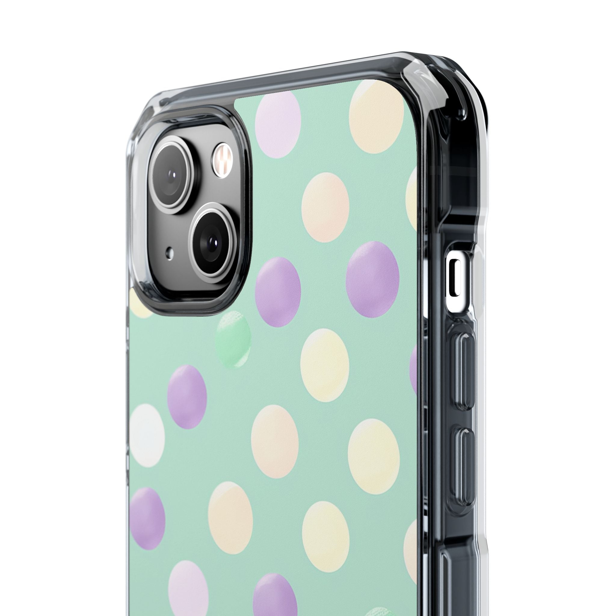 Pastel Polka Dots - Clear Impact iPhone 14 Phone Case