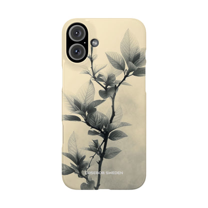 Beige Branch Art - Slim iPhone 16 Phone Case