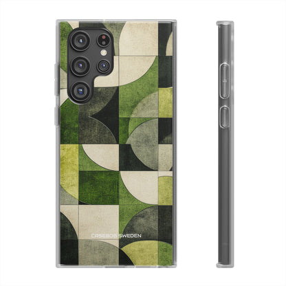 Green Geometric Harmony - Flexi Samsung S22 Phone Case