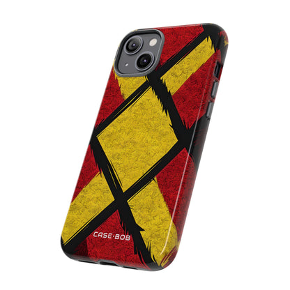 Cracked Diamond Grid iPhone 14 Plus Case - Tough