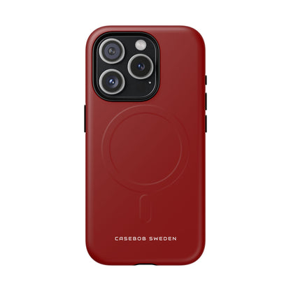 Dark Red iPhone 15 | Tough+ Phone Case