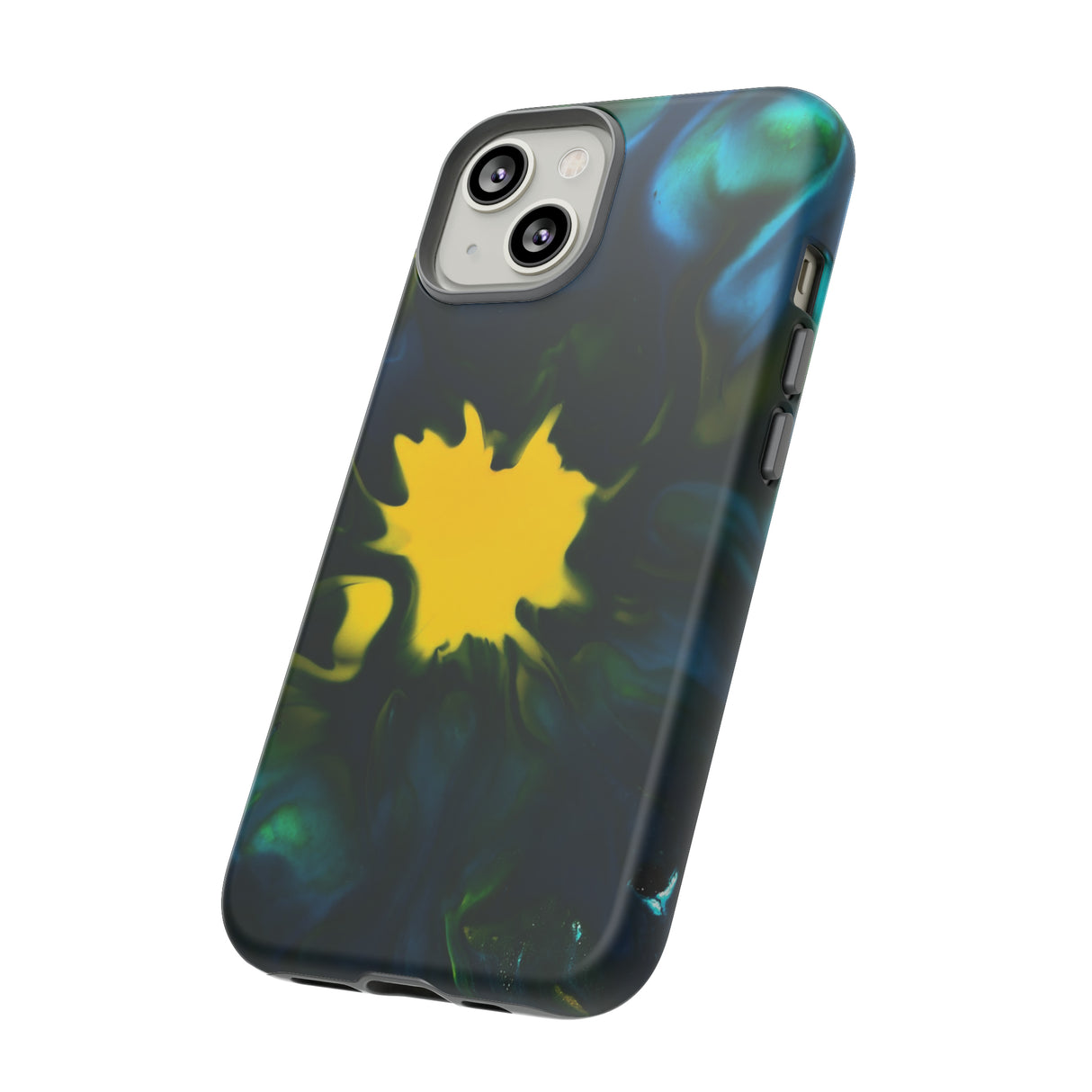 Yellow Spot Ink Art - Protective Phone Case