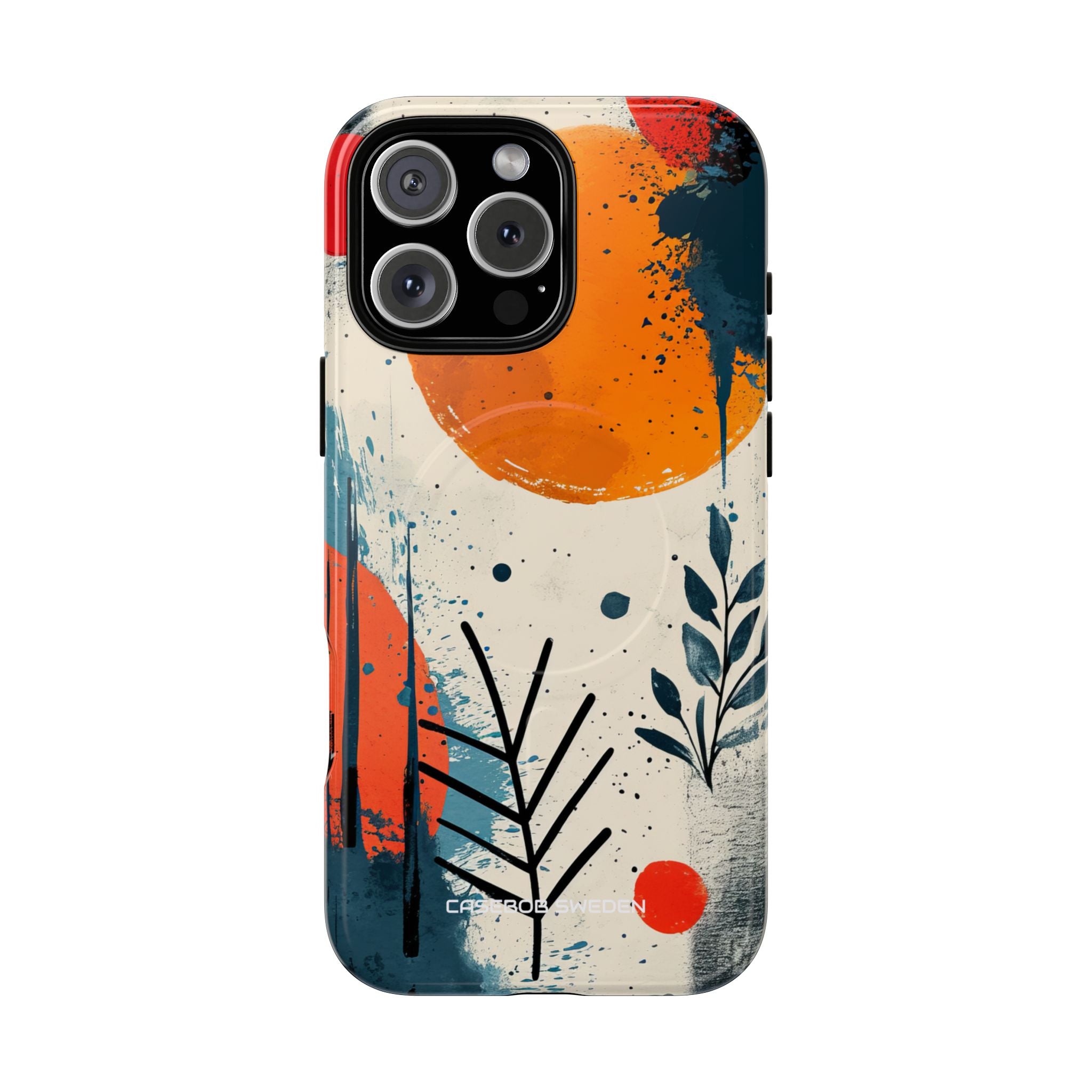 Orange Blue Splash - Tough + MagSafe® iPhone 16 Phone Case