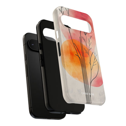Curved Stem Sunset Google Pixel 9 Case - Tough