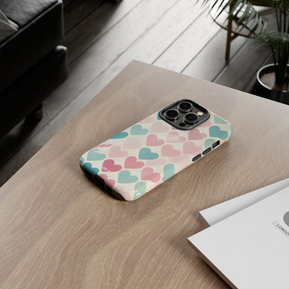 Retro Hearts Symmetry - iPhone Case