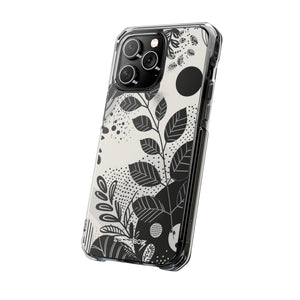 Botanische Abstraktion – Handyhülle für iPhone (Clear Impact – Magnetisch)