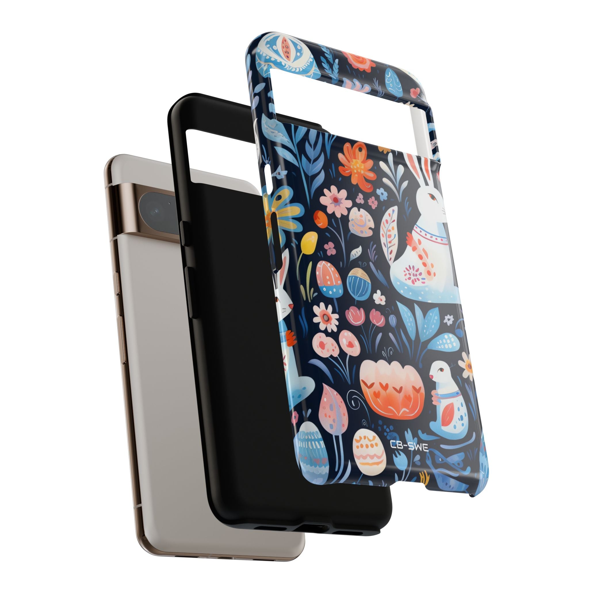 Bunnies Play Among Flowers - Google Pixel Case