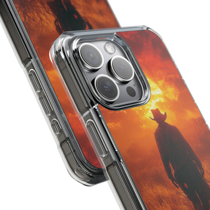 Fiery Sunset Cowboy iPhone 15 - Impact Clear+