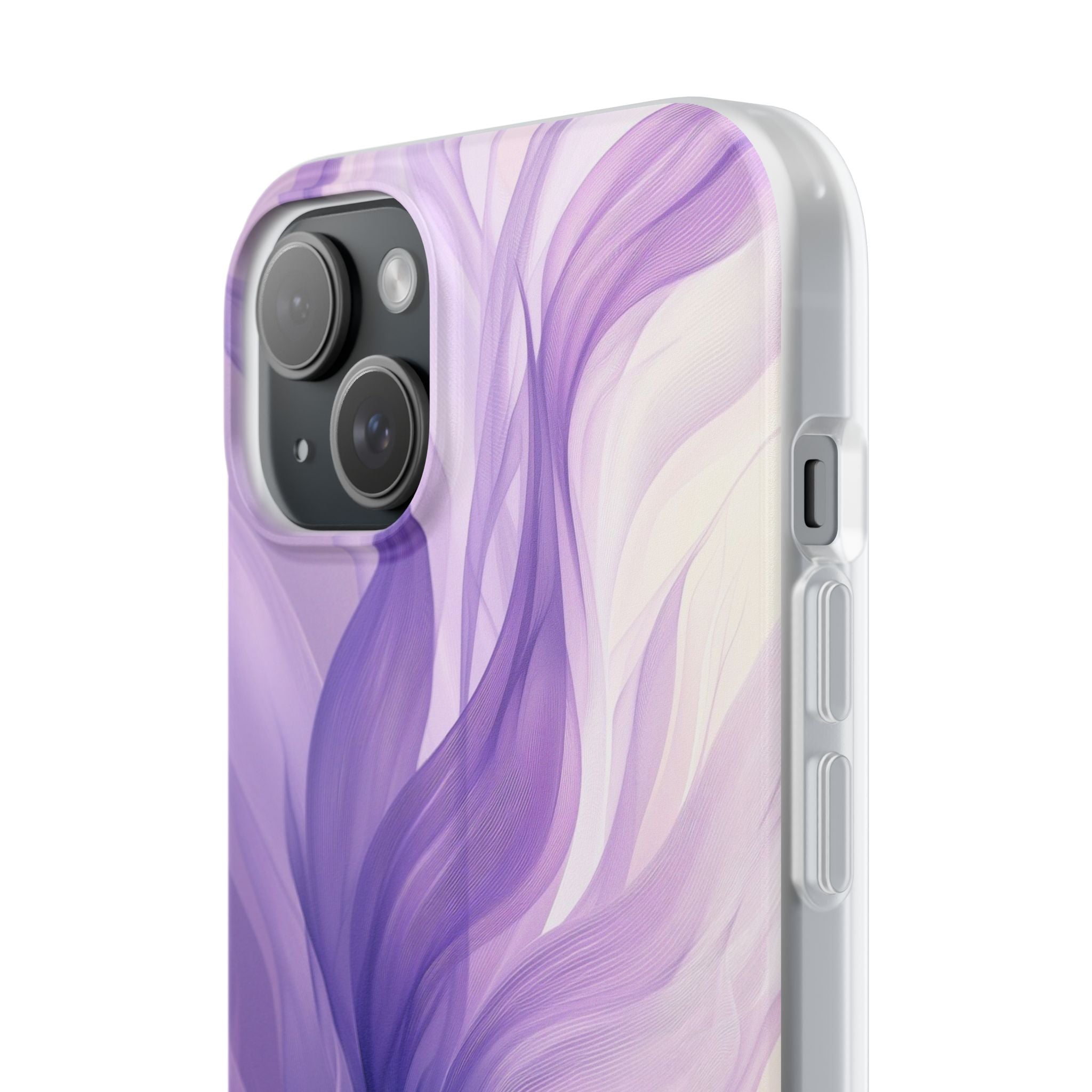Purple Ribbon Waves iPhone 15 Plus Case - Soft