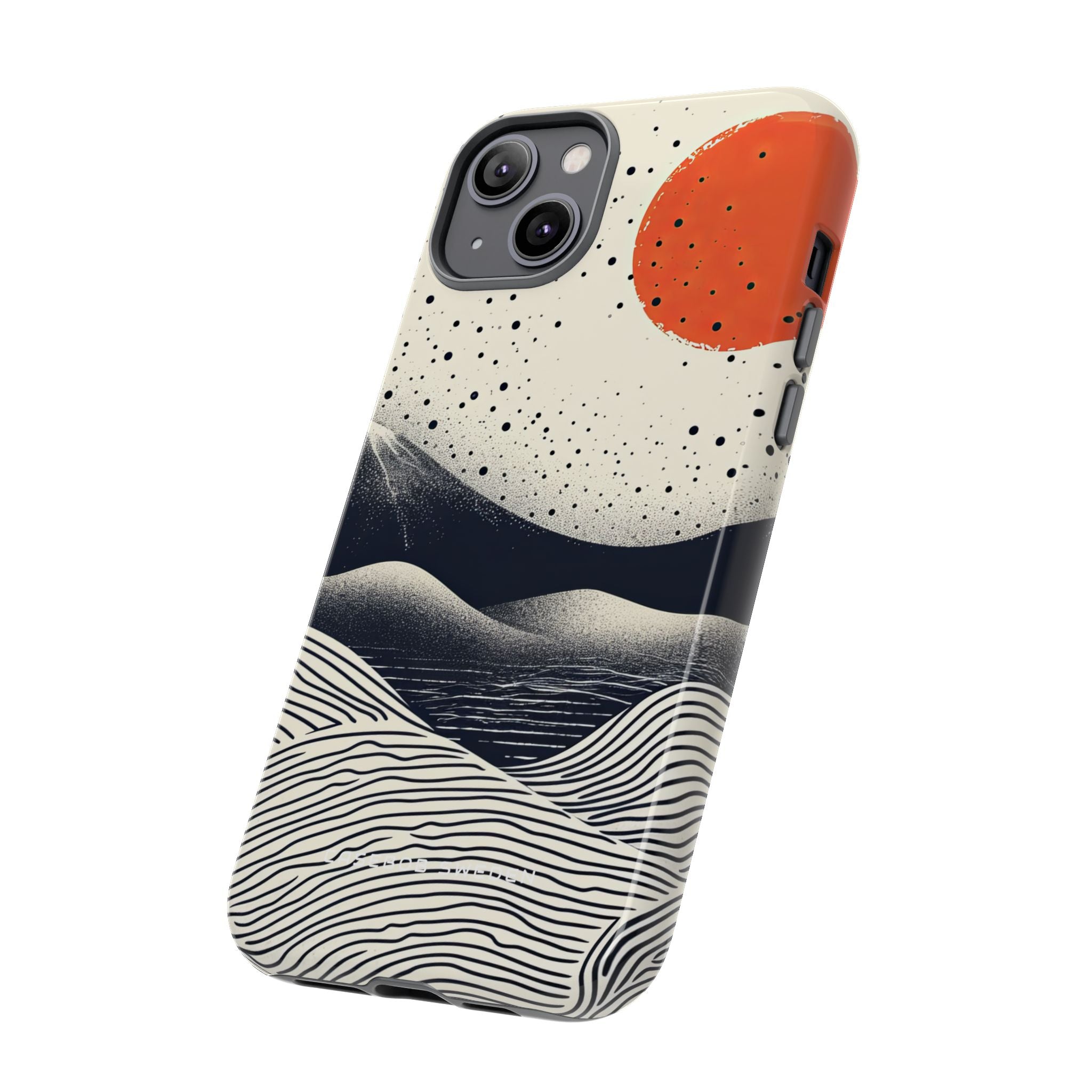 Red Sun Over Flowing Horizons iPhone 14 - Tough Phone Case