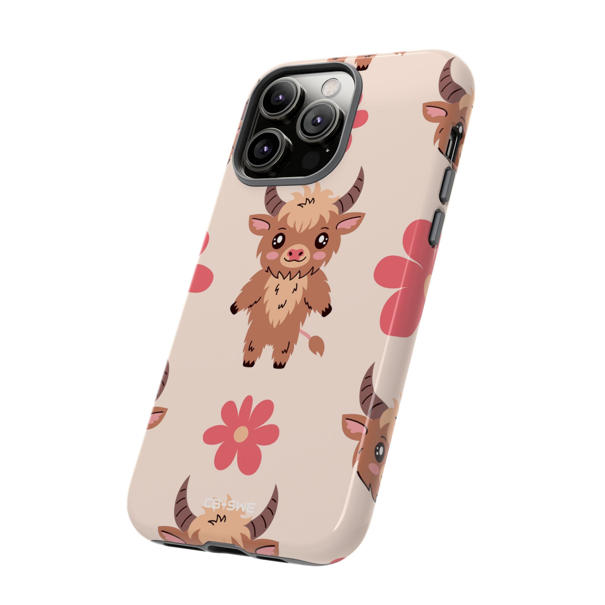 Cute Cattle & Flowers - iPhone Case