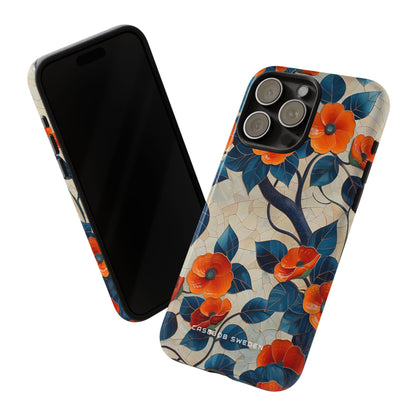 Orange Blossoms Mosaic Harmony iPhone 15 - Tough Phone Case