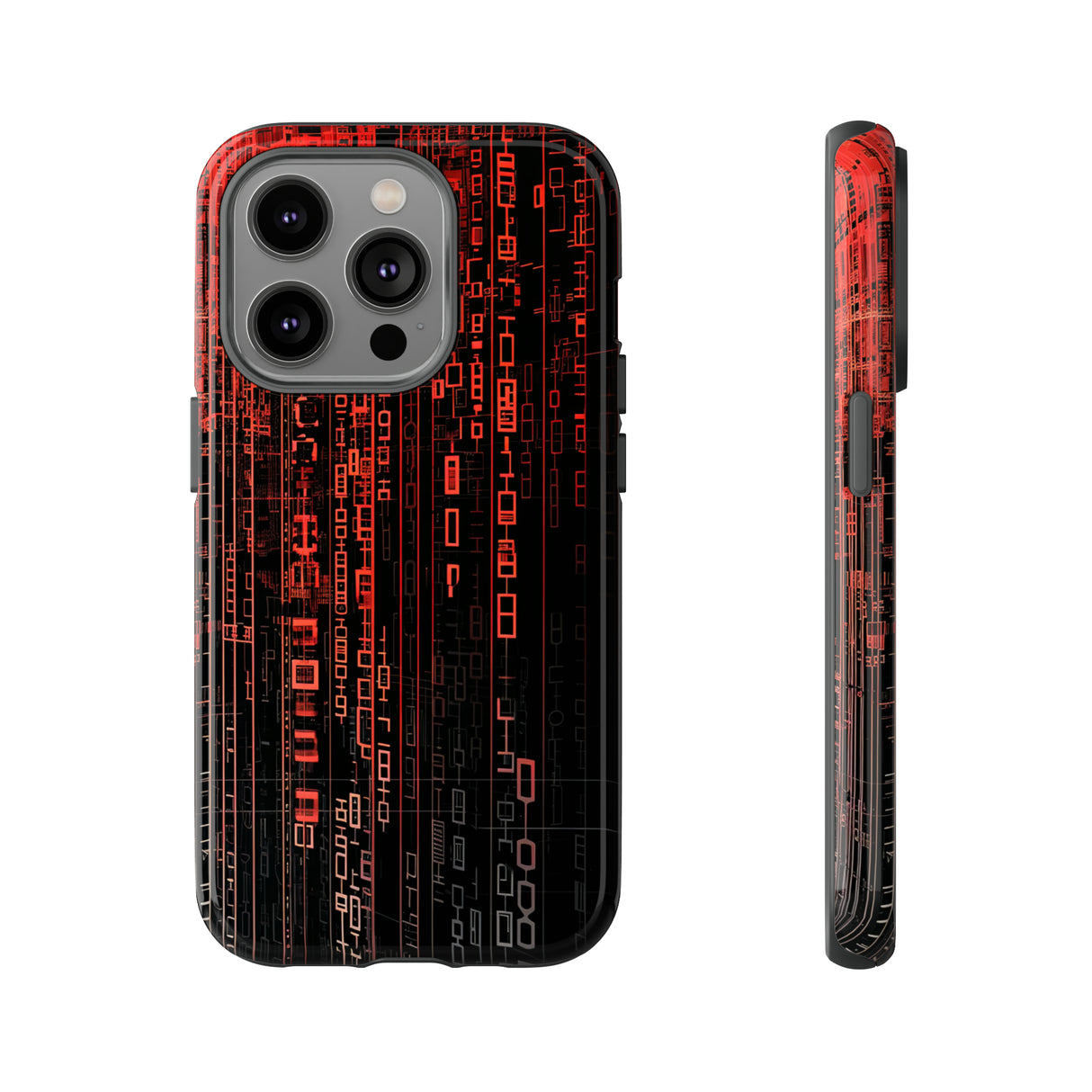 Digital Shield: Red Gradient - Protective Phone Case