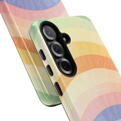 Pastel Rainbow Bands Samsung S25 Plus Case - Tough