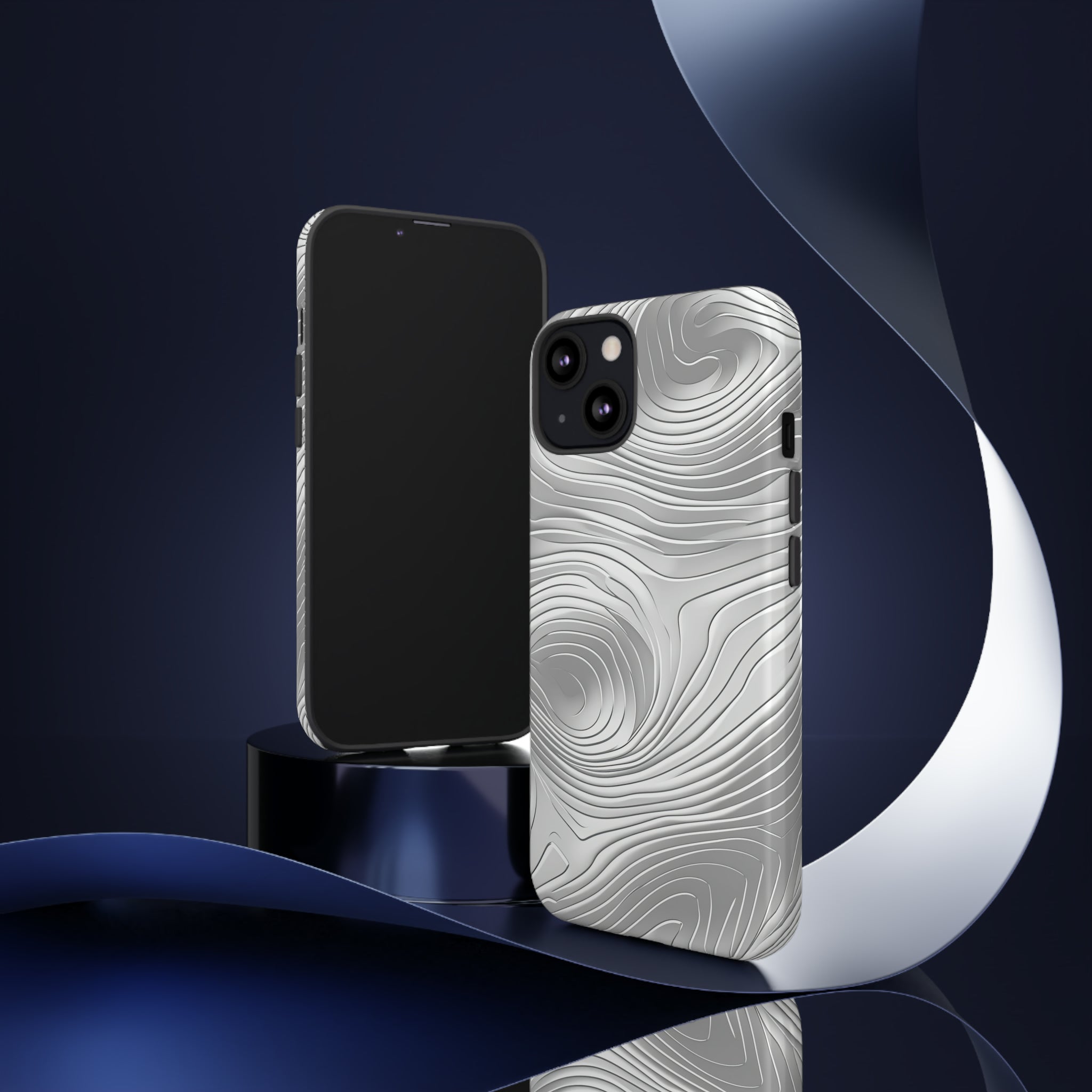 Sleek Grey Abstract Lines Case - Protective Phone Case