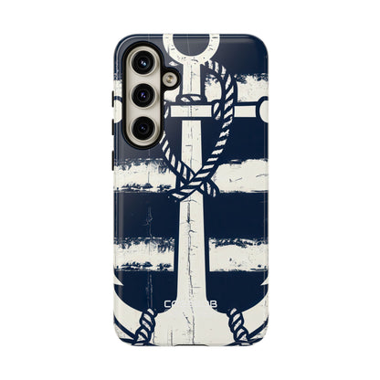 Navy Anchor Stripes Samsung S24 - Tough