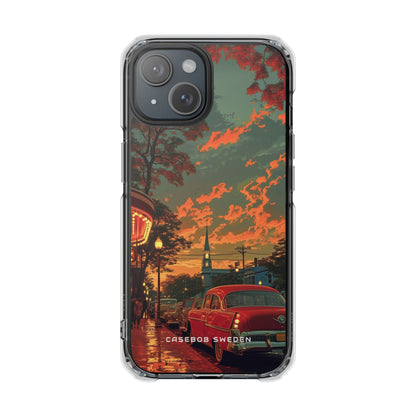 Mid-Century Nostalgia Streetscape iPhone 15 - Clear Impact Phone Case