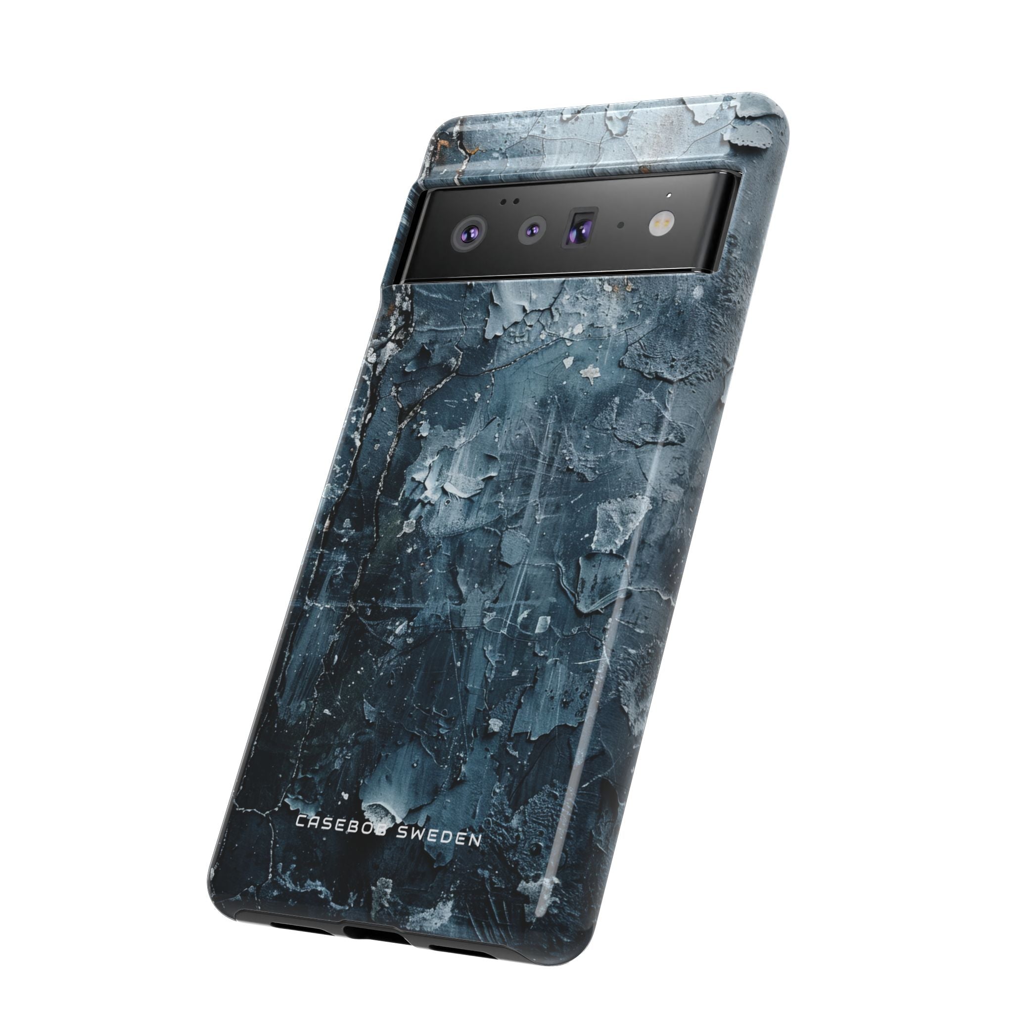 Weathered Blue Tapestry with Cracked Layers Google Pixel 6 - Tough Phone Case