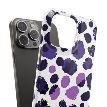 Purple Inkblots iPhone 15 - Slim Phone Case