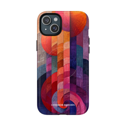 Purple Orange Abstract - Tough + MagSafe® iPhone 15 Phone Case