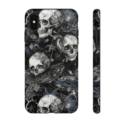 Skulls and Ravens Gothic - Protective Phone Case