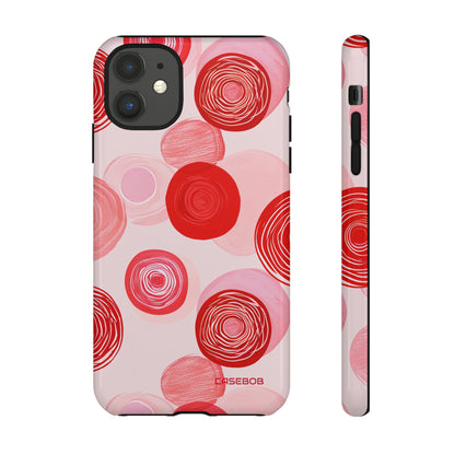 Crimson Circle Minimalism - Protective Phone Case