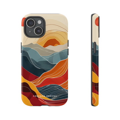 Harmonic Flow of Lines and Color iPhone 15 - Tough Phone Case