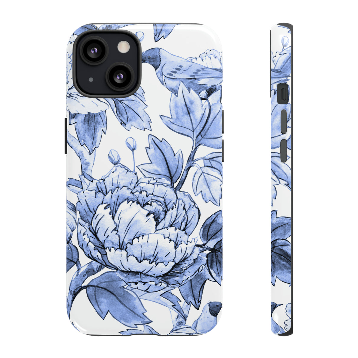 Watercolor Blue Floral - Protective Phone Case