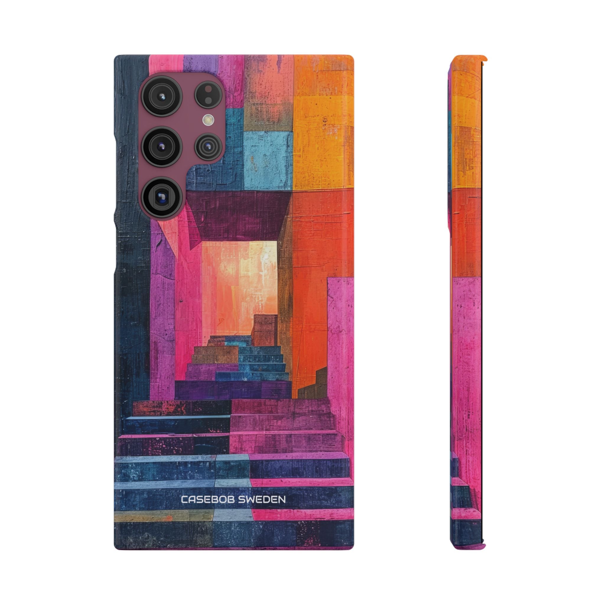 Pink Orange Geometry - Slim Samsung S22 Phone Case