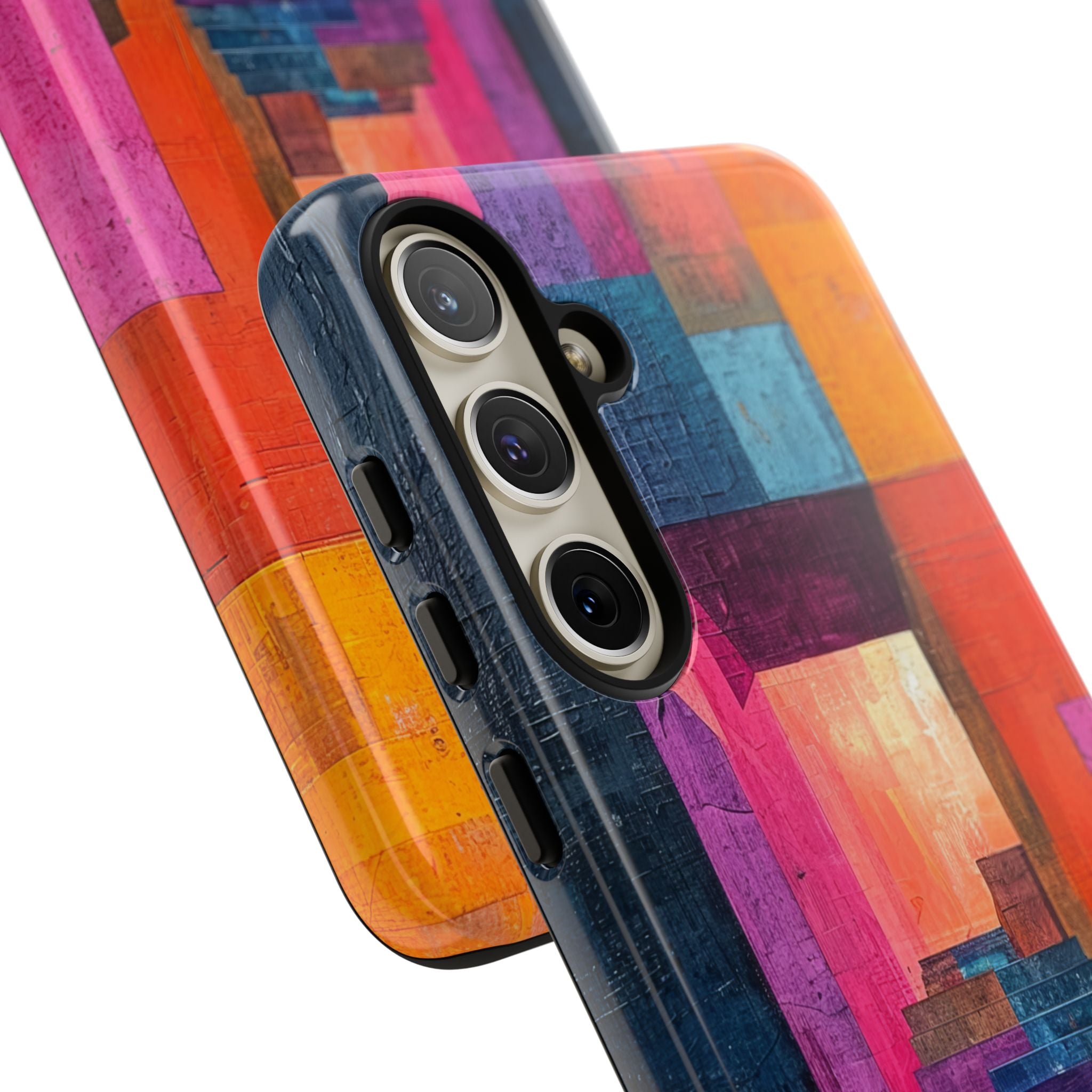 Pink Orange Geometry - Tough Samsung S24 Phone Case